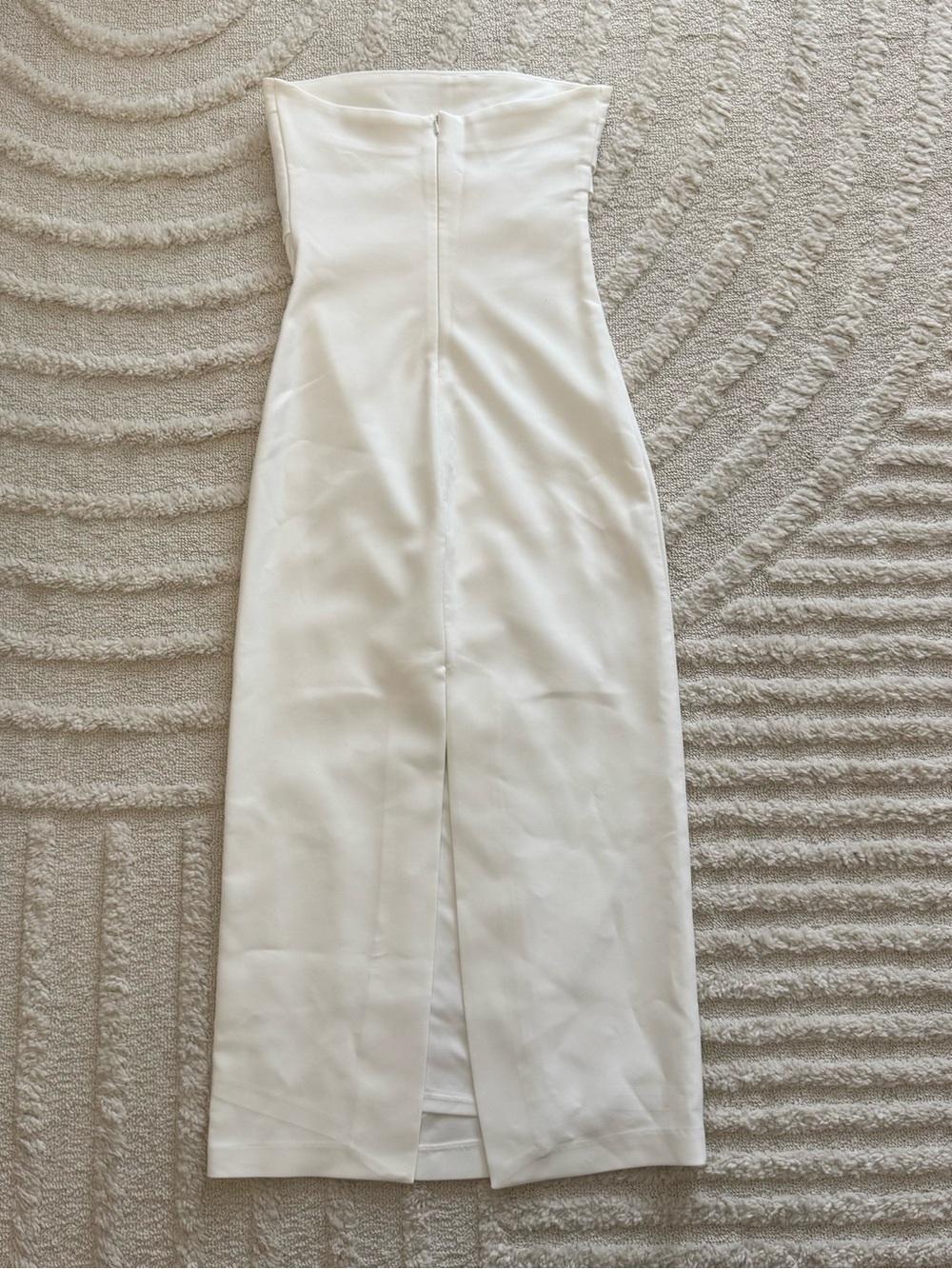 Zara White Midi Strapless Dress Women’s Size Small With V Cut Back - Picture 4 of 8